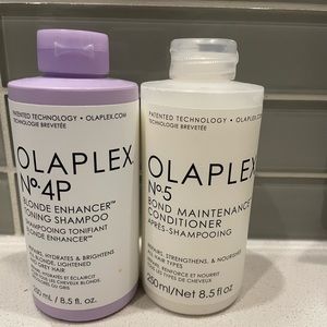 OLAPLEX. Blonde enhancer shampoo and maintenance conditioner.